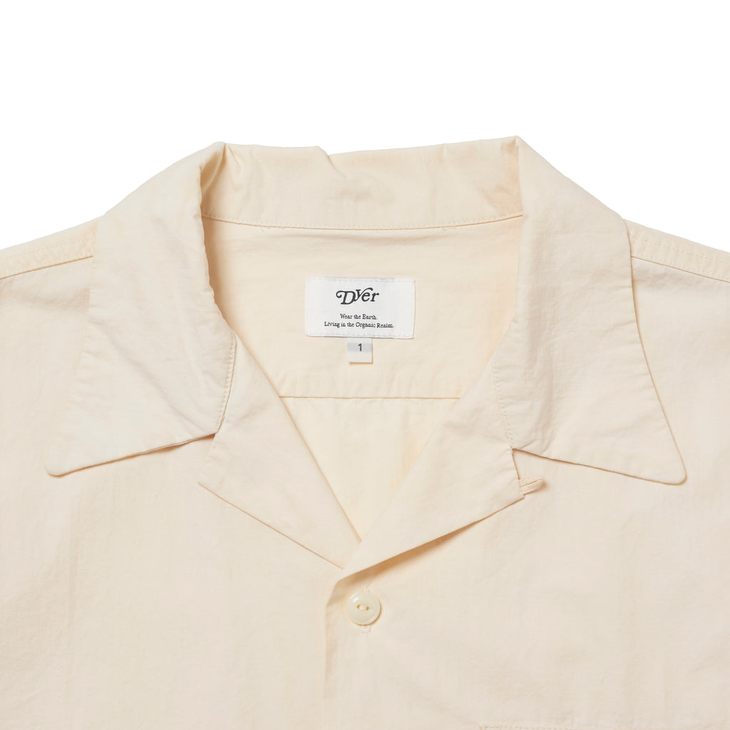 Open Collar Short Sleeve Shirt "Green Tea Dye"