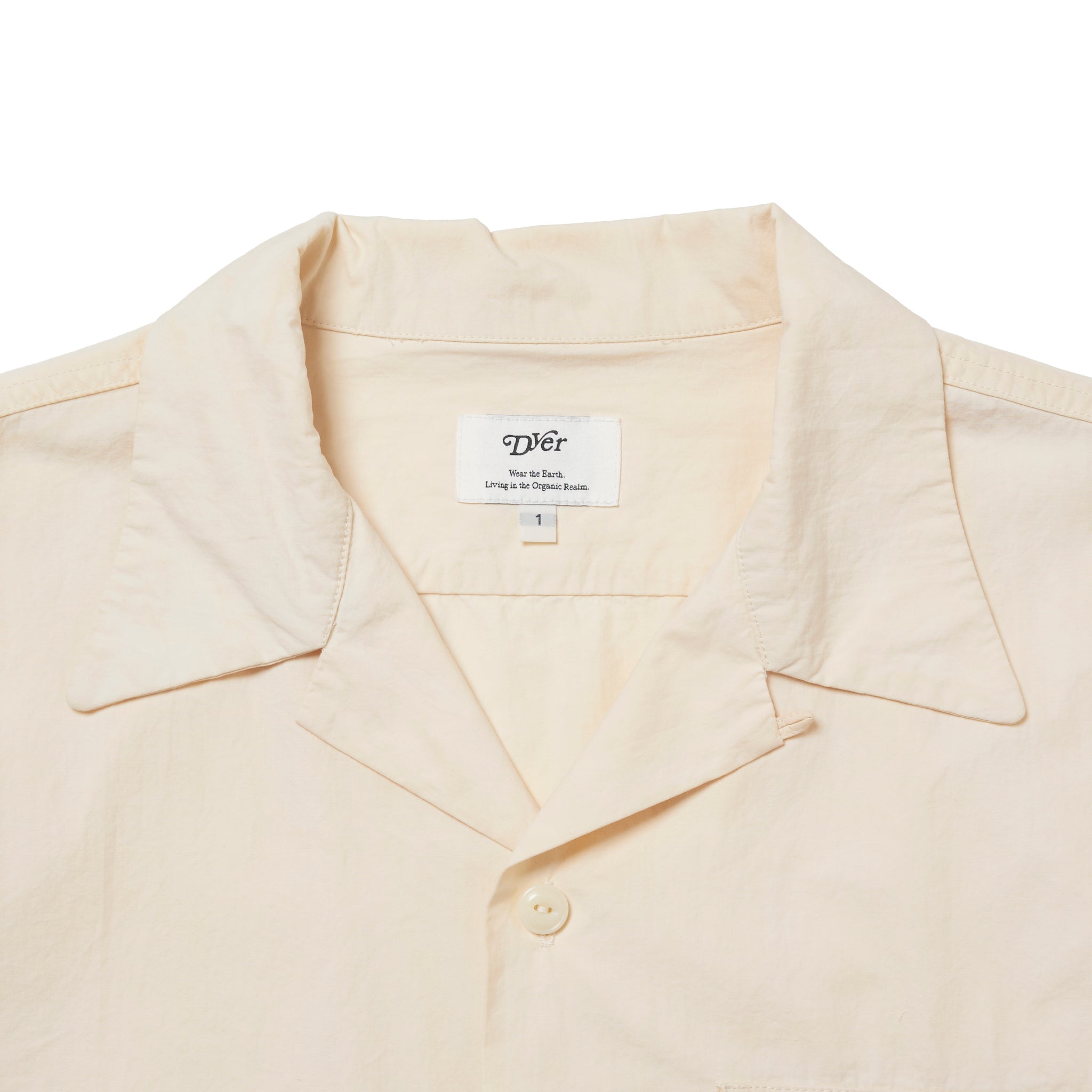 Open Collar Short Sleeve Shirt "Green Tea Dye"