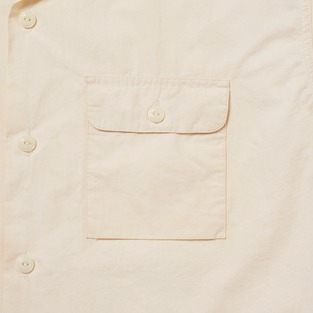 Open Collar Short Sleeve Shirt "Green Tea Dye"