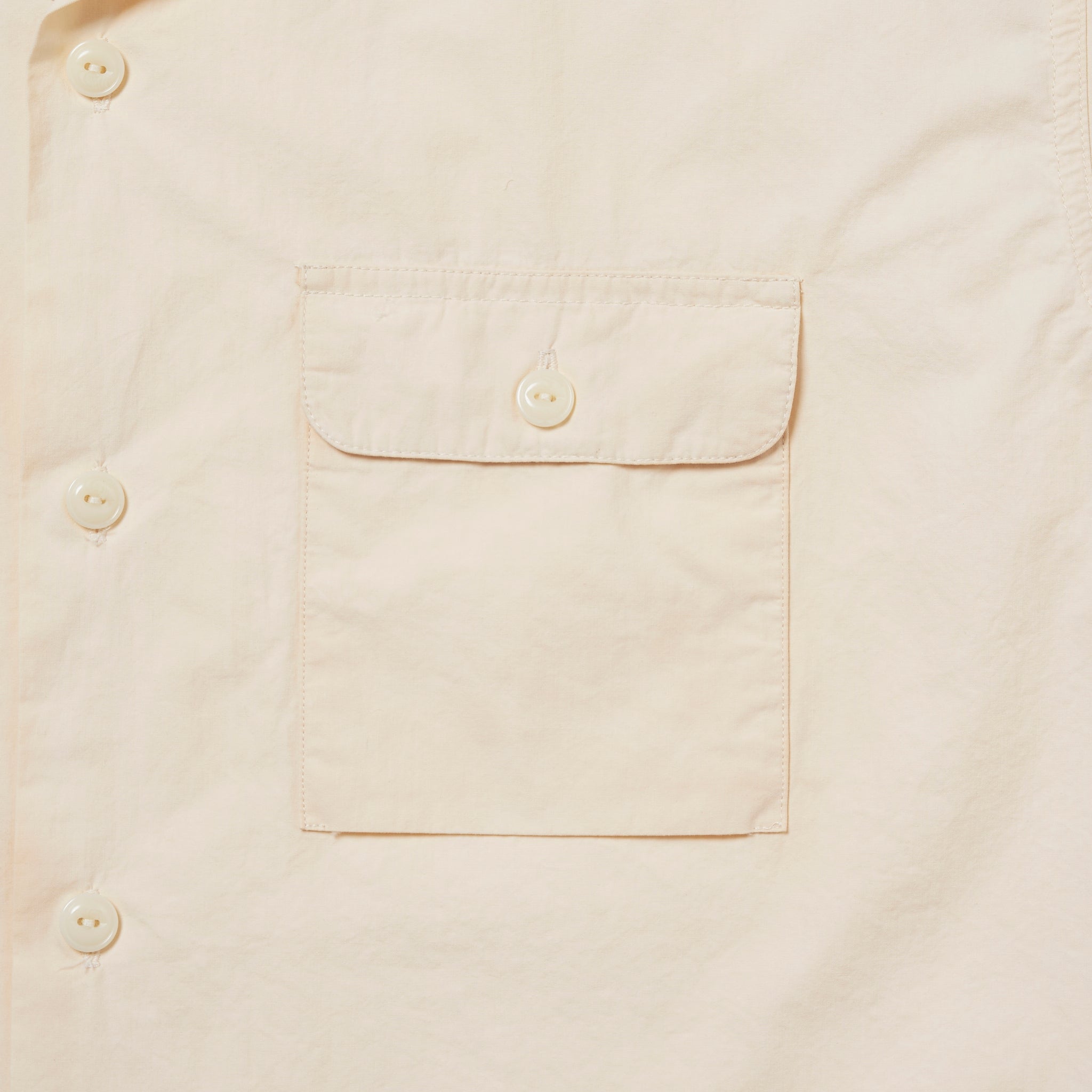 Open Collar Short Sleeve Shirt "Green Tea Dye"