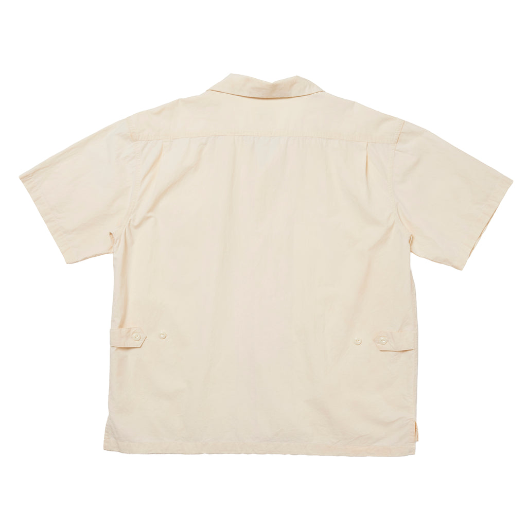 Open Collar Short Sleeve Shirt "Green Tea Dye"