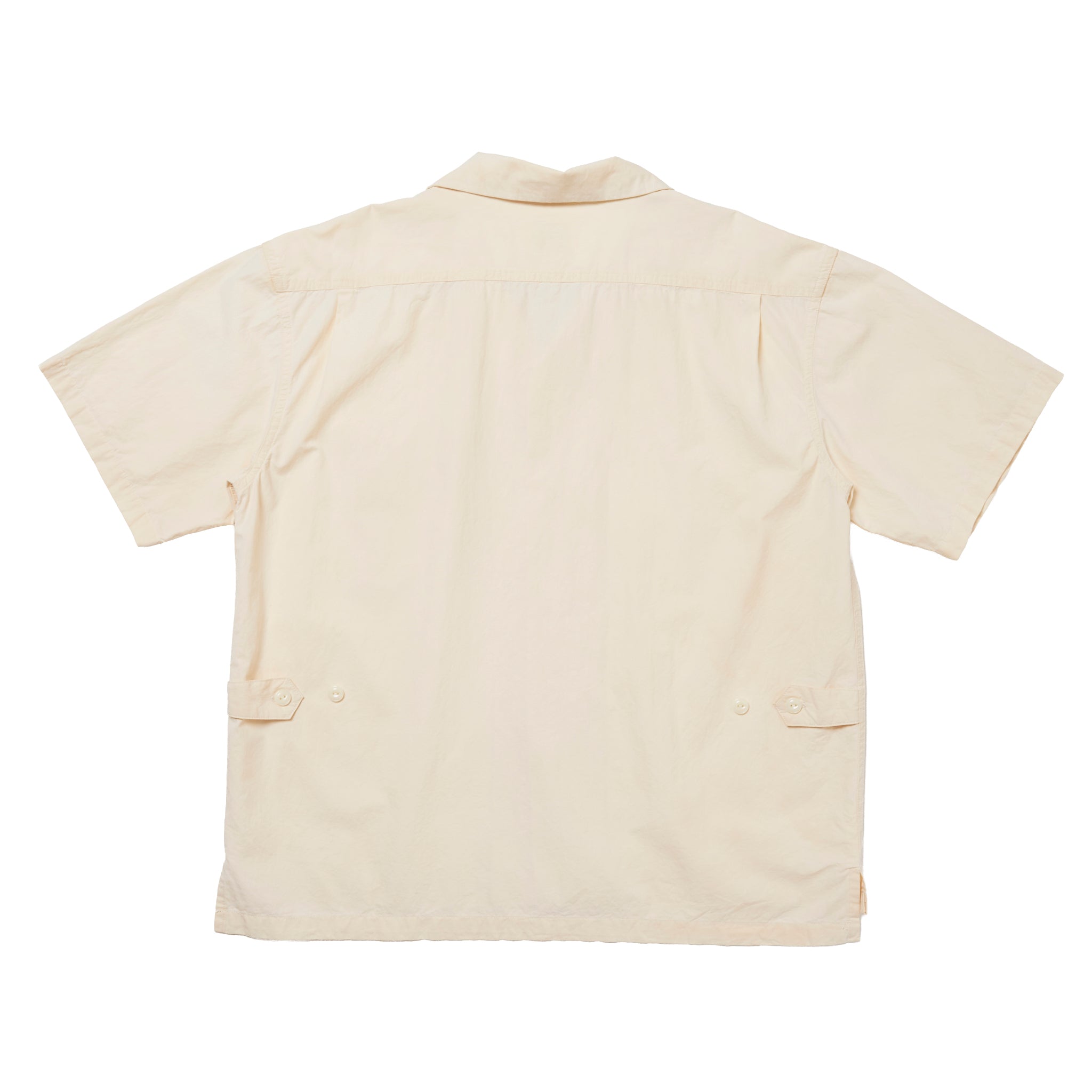 Open Collar Short Sleeve Shirt "Green Tea Dye"