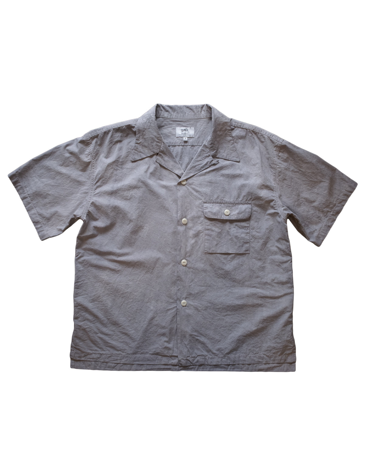Open Collar Short Sleeve Shirt "Natural Dye"