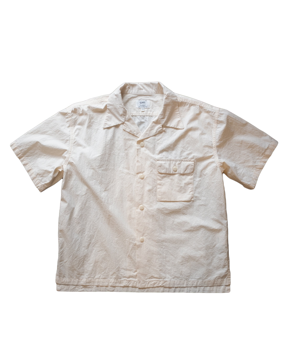 Open Collar Short Sleeve Shirt "Natural Dye"