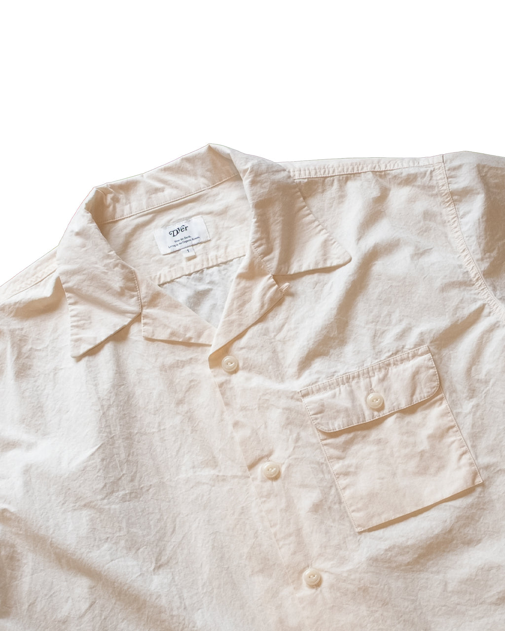Open Collar Short Sleeve Shirt "Natural Dye"